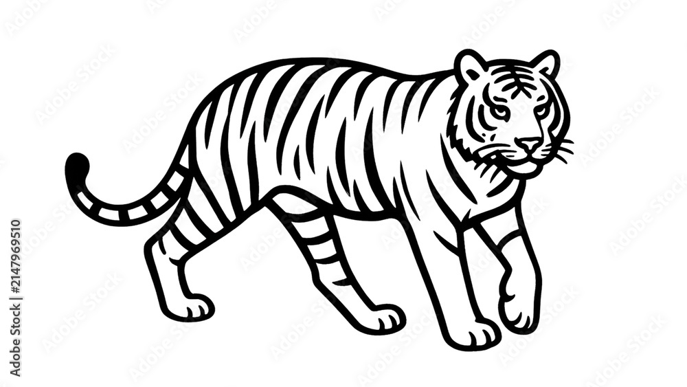 Obraz premium Tiger Animal Illustration Isolated on White Background