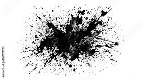 Abstract Black Ink Splatter Design Element.