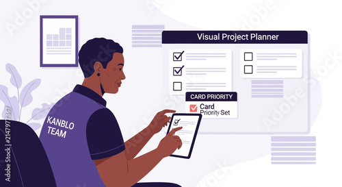 Man Planning Project Tasks on Digital Tablet with Checklist