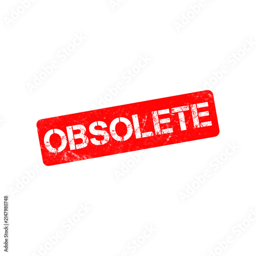 Konstfotografi Obsolete red rubber stamp on white background, grunge textured obsolete sign, vi