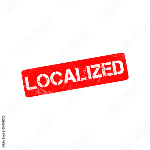 Cuadro en lienzo Red localized rubber stamp on white background, grunge textured localized stamp