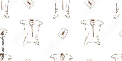 Sensory Body Sock with Kid Seamless Pattern. Occupational Calming Therapy Resistance Sack Background. Line Art Hand Drawn