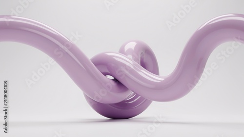 Glossy lavender 3d tube tied in a simple overhand knot