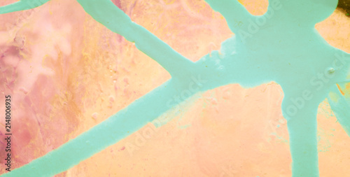 Decorative Artwork Blending Ebru Aquatic and Clay Effects