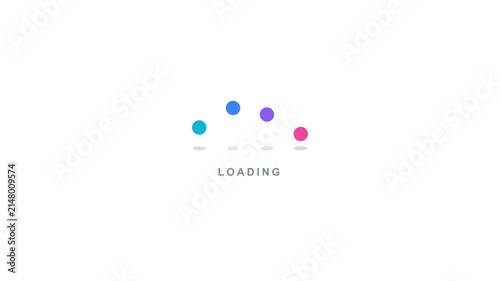 Colorful bouncing dots loading animation video. Minimalist preloader indicator for website interface and mobile app motion graphics template