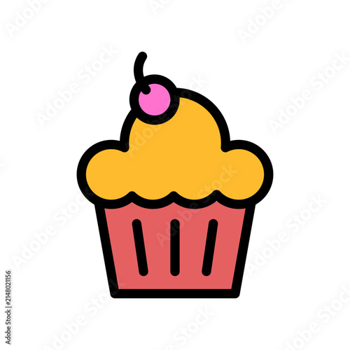Cupcake Line Color Icon