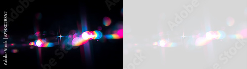 Принти на полотні Vibrant anamorphic lens flare with starburst and bokeh lights