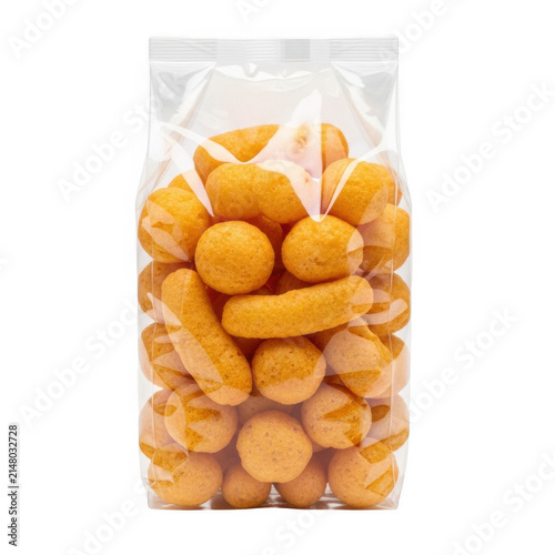 Pile of golden tater tots in a plastic bag