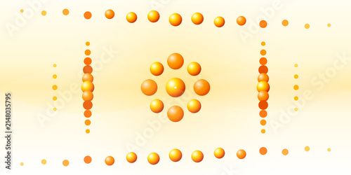 Photography Abstract geometric composition of spherical orbs in symmetrical on transparent b