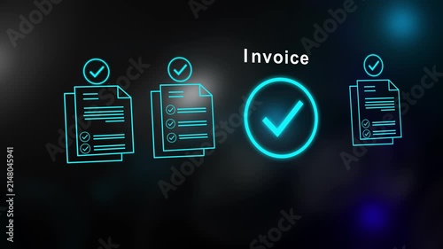 Digital Invoice Verification Animation Showcasing Quality Assurance Billing Compliance and Efficient Financial Management Systems for Modern Business Success