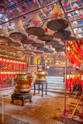 Ritual Bowls Inside a Buddhist Temple