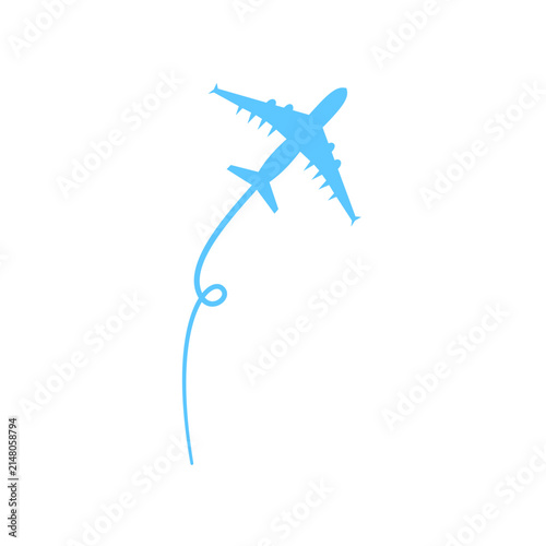 Airplane and route pin maps illustration