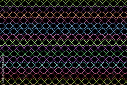 Close-up of colorful led lights on a black background