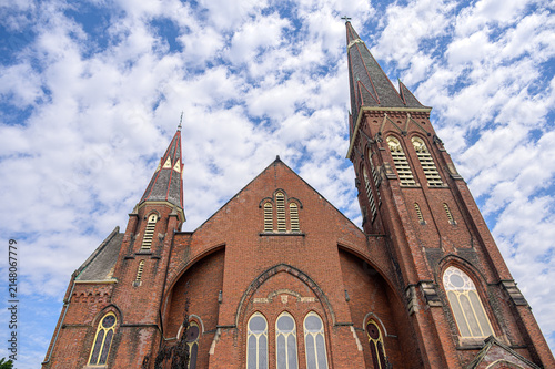 Colonial church architecture detail. First Baptist Church, Port Hope, Canada