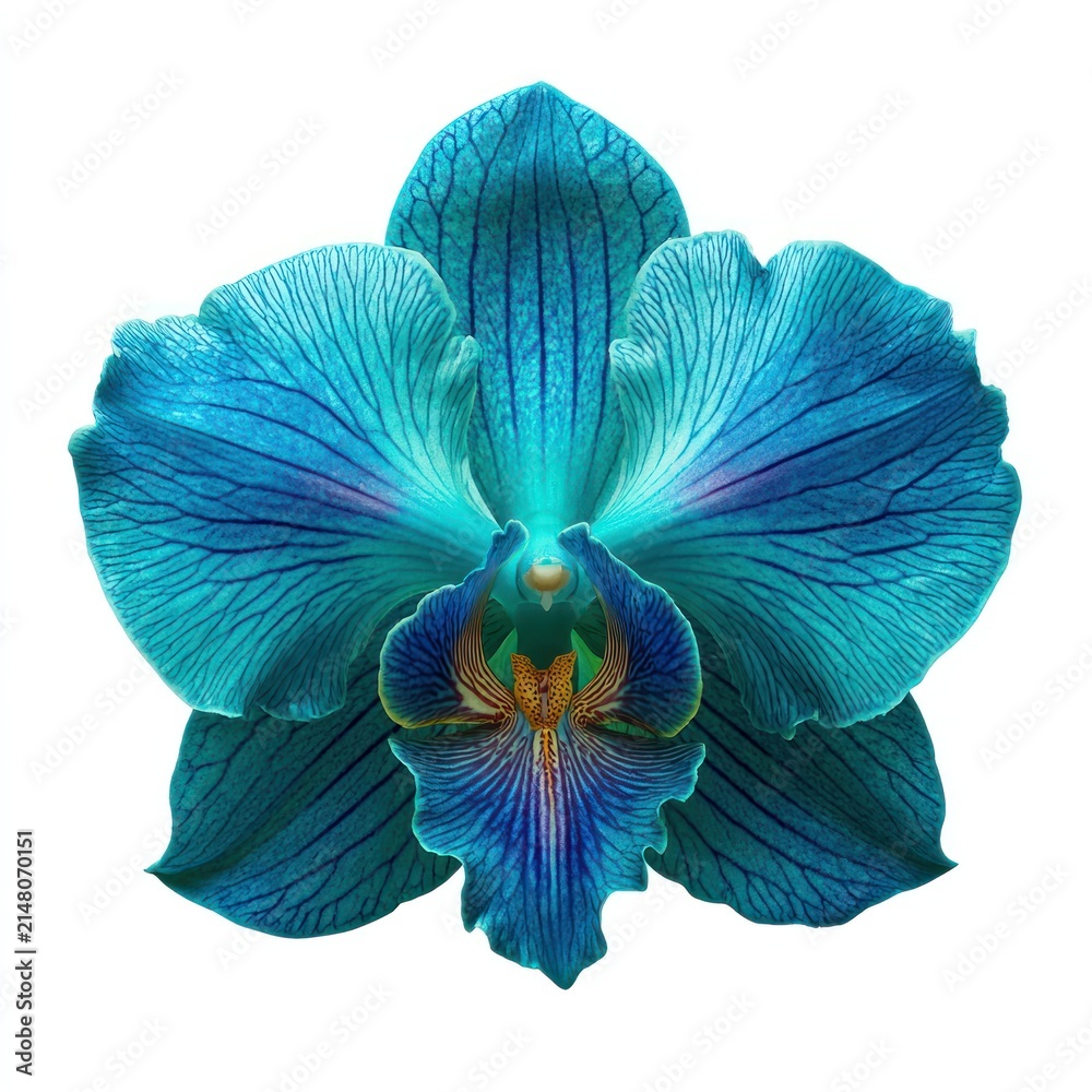Fototapeta premium Vibrant blue orchid flower