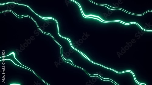 Glowing blue green flickering line pulse streaks animation 4k seamless looping overlay effect backdrop