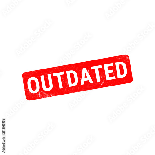 Canvastavla Outdated red rubber stamp icon, weathered grunge texture on white background, vi