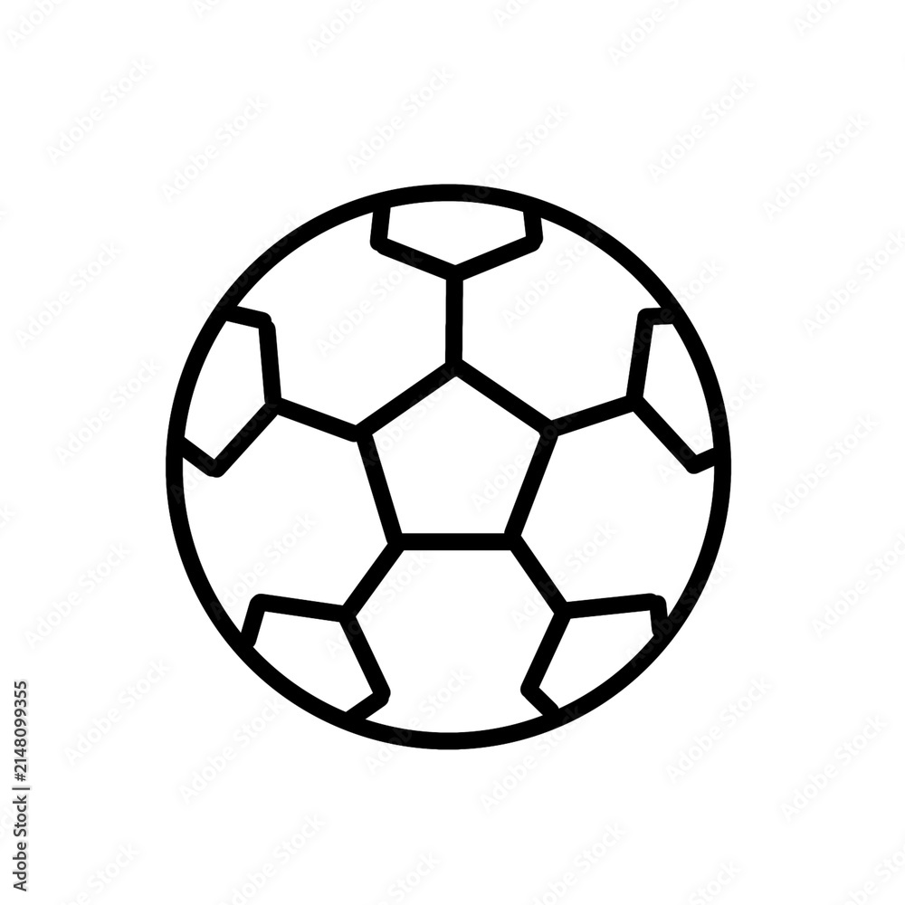 Naklejka premium Soccer Football Ball Line Vector Icon