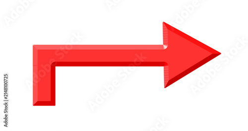 Cuadro en lienzo 3D Long Red Arrow Pointing Right