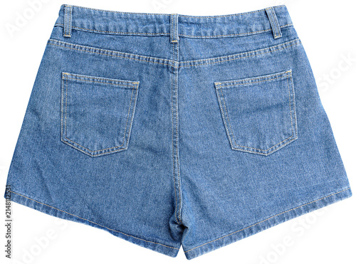 Foto Back view blue denim shorts jeans