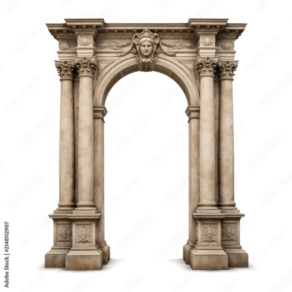 Fototapeta premium Ornate classical stone archway design.
