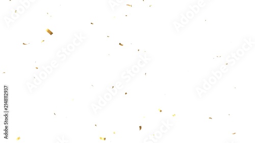 Colourful shiny gold confetti falling white screen background. gold confetti burst particle animation. party celebration happy birthday holiday decoration festival concept 4k videos.