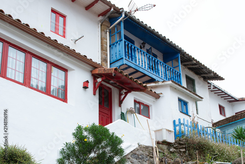 Colorful houses at Tazones, a beautiful fishing village in Asturias, Spain