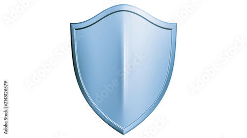 Canvastavla Shiny metallic blue shield emblem, isolated on transparent background