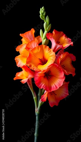 Vibrant snapdragon bouquet blooms against dark background, floral, ||vibrant