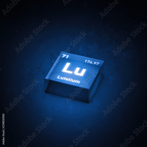 Chemical Element Lutetium Lu. Periodic Table 3D