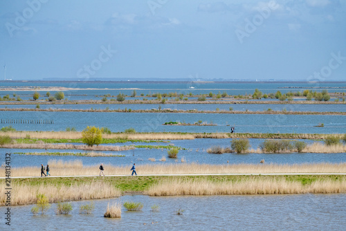 The Marker Wadden nature reserve in Lake Marker in the Netherlands, Flevo province. Artificial archipelago