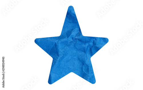 Blue star shape with a textured paper surface