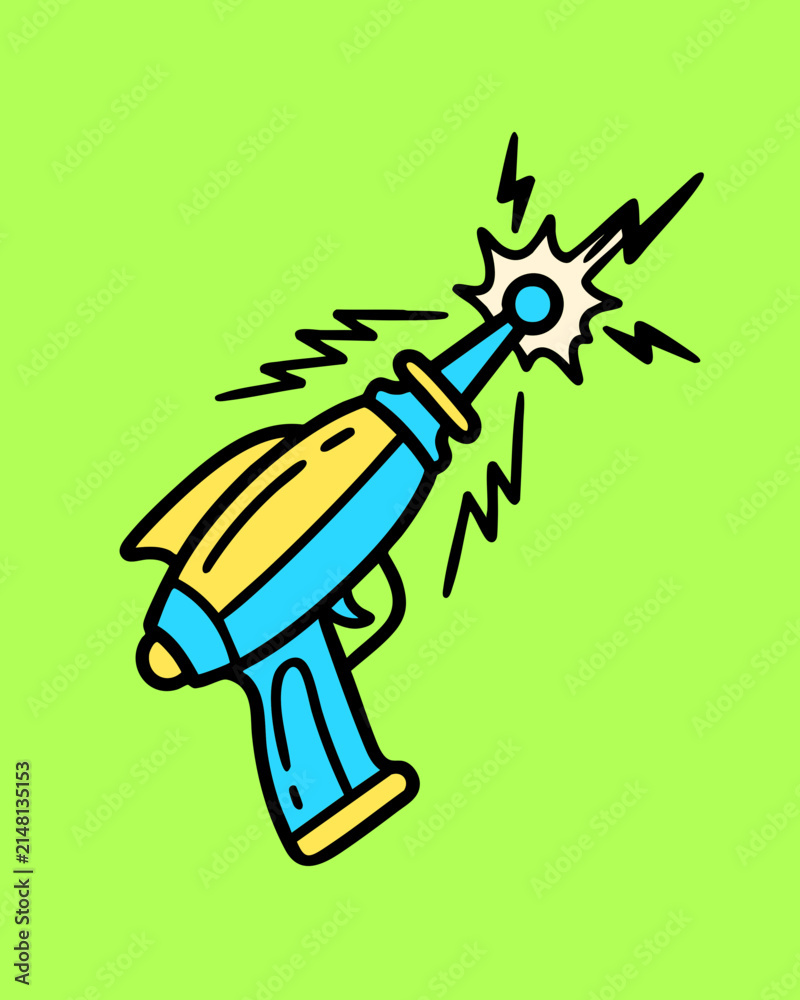 Fototapeta premium Retro SciFi Ray Gun Toy Illustration.