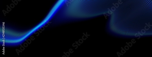 abstract technology particles lines mesh on black background