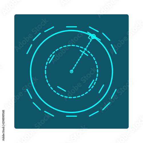 Cuadro en lienzo Differential Equation Icon-Slope Field of Tangent Segments with a Particular Sol