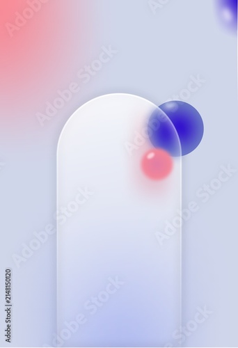 Glassmorphism effect with transparent glass panels.