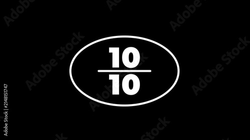 10 Number in circle popup Animation with transparent background