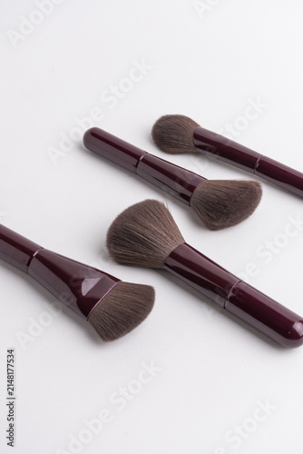 Konstfotografi Professional cosmetic makeup brushes set isolated on a pure white background