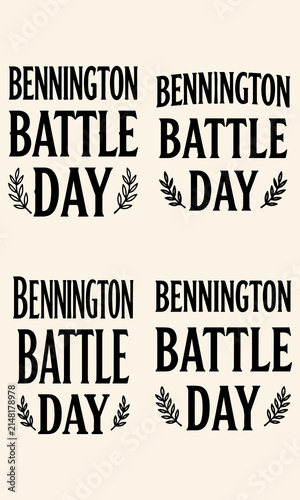 Quadro su tela Bennington battle day typography design set with bennington.
