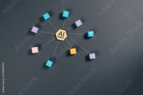 AI agent orchestrating connected tools and services in workflow ecosystem