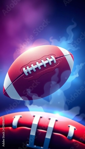 Vector illustration of an American football ball with laces, graphic, sports