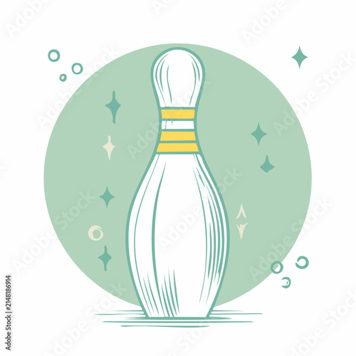 Retro styled vintage bowling pin vector illustration graphic design element