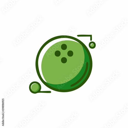 Green bowling ball icon vector illustration flat design graphic symbol sport leisure