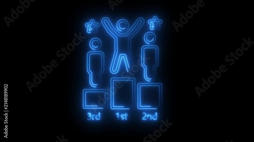 Neon Winner Podium Ranking Animated Icon