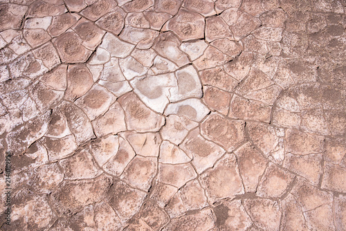Abstract cracked earth texture in Eduardo Avaroa Reserve, Bolivia