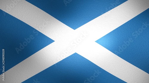 Waving flag of Scotland close up