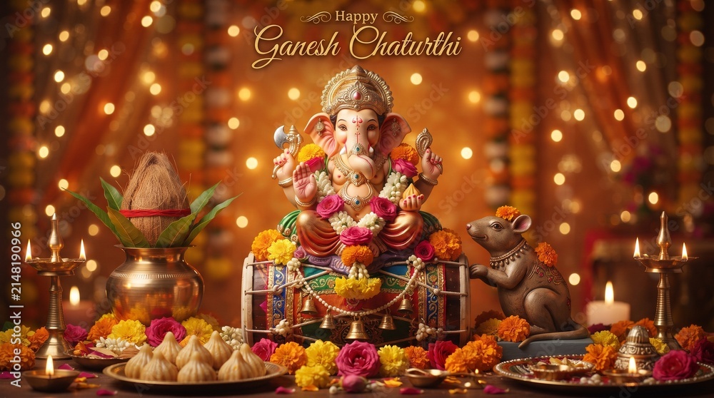 Fototapeta premium ganesh chaturthi background