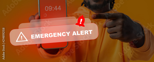 Emergency 911 alert shown on mobile phone during an emergency situation