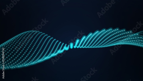 Glowing cyan data network wave visualization representing technology and modern digital connectivity concepts