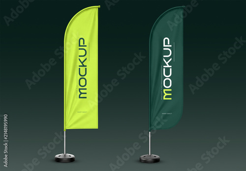 Advertising Feather Flag Mockup Set